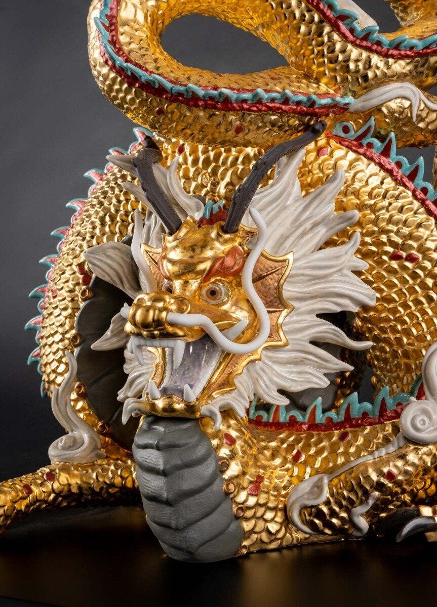 Lladró Protective Dragon Gold Special Edition Limited Edition