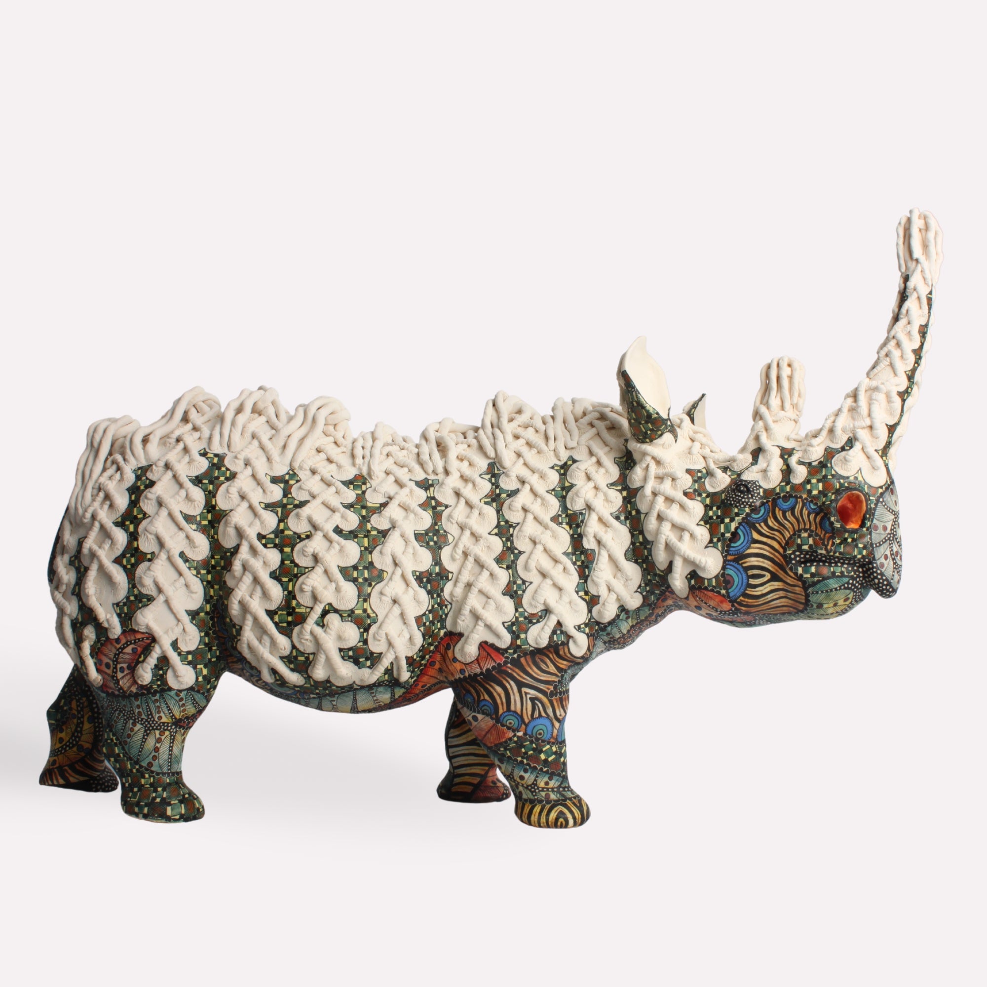 Ardmore Braided Rhino Sculpture