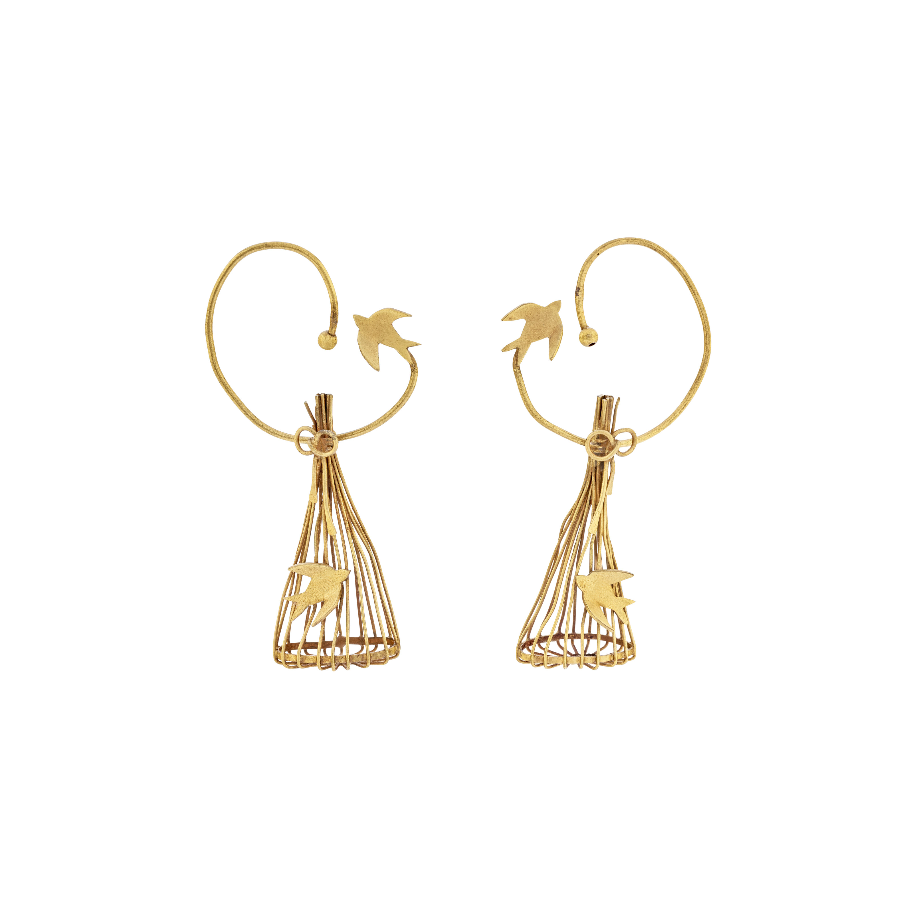 Line Vautrin Cage aux Oiseaux earrings