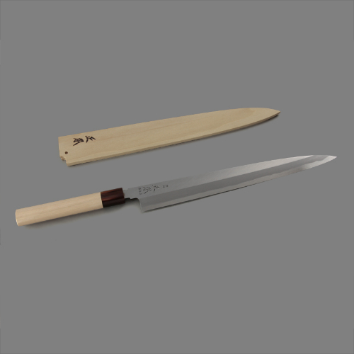 正本 本霞 玉白鋼誂壱鋼 柳刃刺身庖丁 300mm