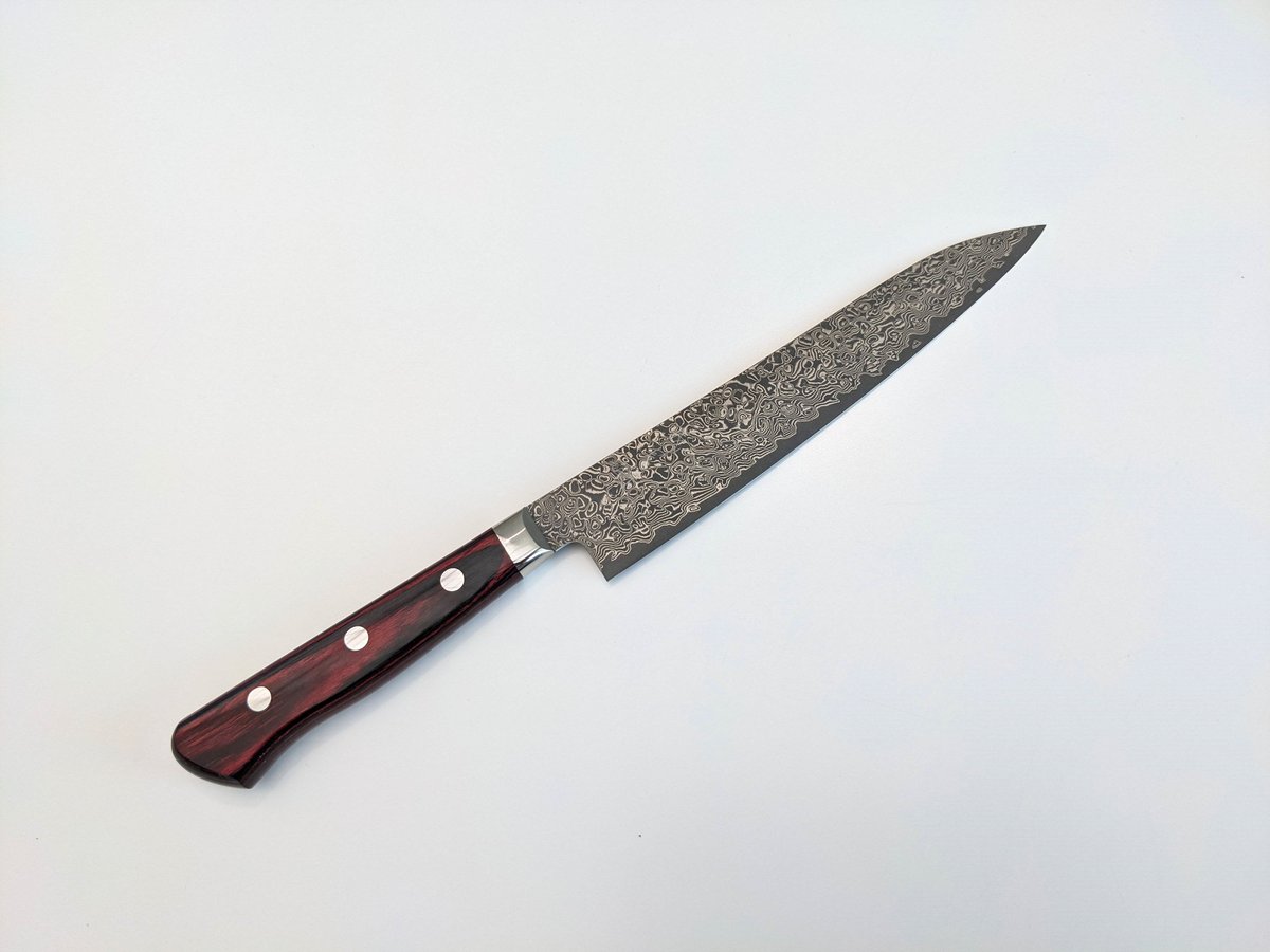 タケフナイフビレッジ カトウ打刃物 D0331 VG10ニッケル積層鍔付ペティ150 黒染